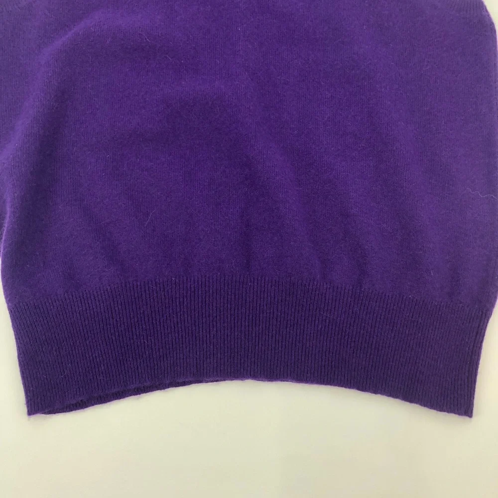 Lord and Taylor Purple Cashmere Sleeveless Sweater - Picture 5 of 7